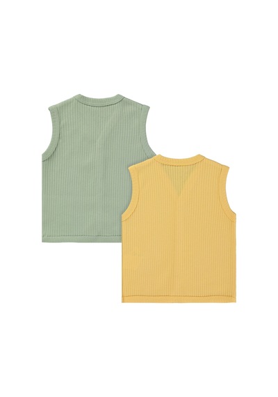 Minidamla Basic 2'li Set 3-12 Ay Yelek - Yeşil