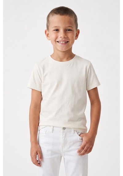 Kiagu Kısa Kol T-shirt Basic Terletmeyen Esnek Kumaş Pamuklu Mevsimlik Kısa Kol Erkek Çocuk Tsort Beyaz Kiagu Kısa Kol T-shirt Basic Terletmeyen Esnek Kumaş Pamuklu Mevsimlik Kısa Kol Erkek Çocuk Tsort Beyaz