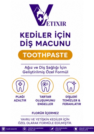 Anti Tartar Kedi Diş Macunu Jel 100 Gr + Silikon Parmak Diş Fırçası