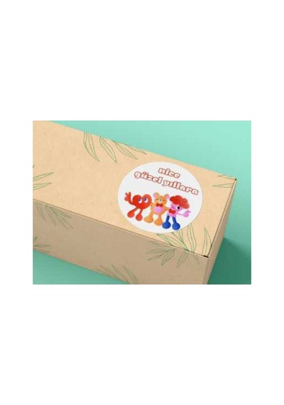Nice Güzel Yıllara Sevimli Birthday Etiket Yuvarlak Mat Sticker Doğum Günü Serisi 4 Cm 40 Adet Çok Renkli