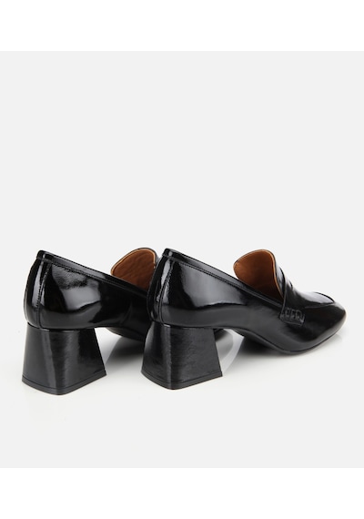 Hotiç Kadın Rugan Deri Siyah Topuklu Klasik Loafer 01ayh312780a100 Siyah