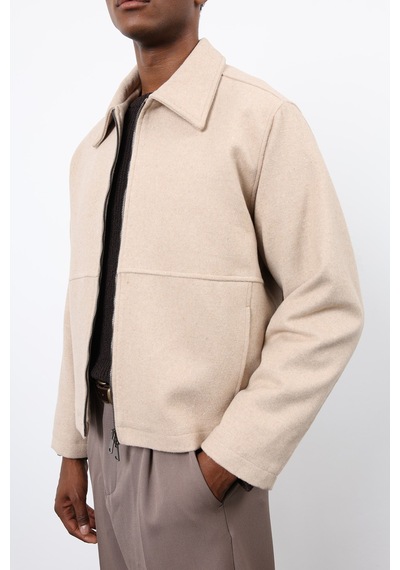 Antioch Regular Fit Dokulu Erkek Mont Bej