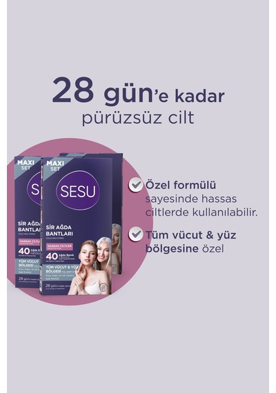 4 Adet Sesu Ağda Bandı Maxi Set 40'lı
