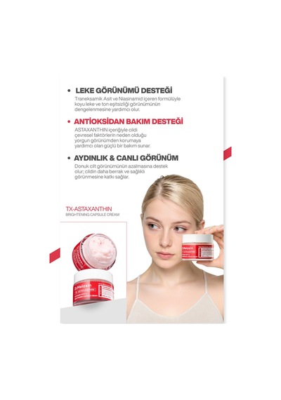 Leke Karşıtı Kapsül Krem Astaxanthin Içerikli, Cilt Tonu Eşitleyici Aydınlatıcı Bakım 50ml