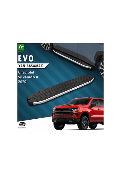 S-dizayn Chevrolet Silverado 4 Evo Krom Yan Basamak 213 Cm 2020 Üzeri