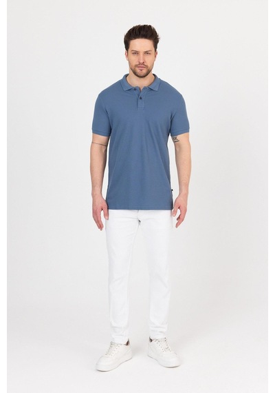 Nemonti Premium Penye Polo Yaka T-shırt Turkuaz