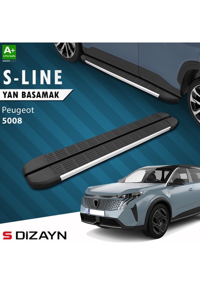 S-dizayn Peugeot 5008 3 Elektrikli S-line Aluminyum Yan Basamak 203 Cm 2024 Üzeri A+ Kalite