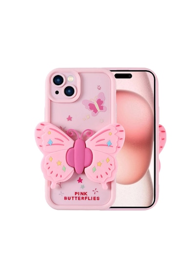 Apple Uyumlu iPhone 15 Kılıf Kamera Korumalı Figür Tasarımlı Zore Kapya Kapak-pembe Açık Pembe Açık Pembe Açık