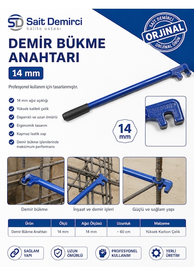 Sait Demirci Demir Bükme Anahtarı 14 Mm