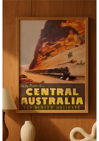 Australia Doğal Ahşap Çerçeveli Poster, Dekoratif Seyahat Duvar Tablosu