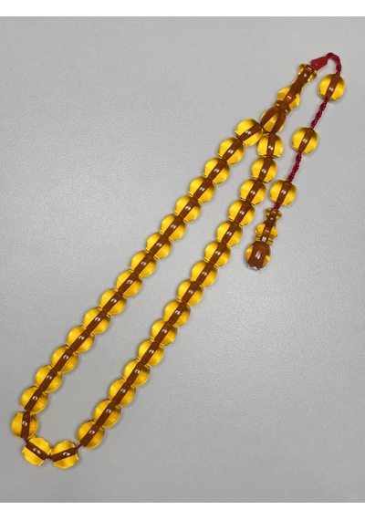 Zeyzun Usta İmzalı Sıkma Kehribar Tespih 11 X 10,5 Mm Fıçı Kesim 65891792
