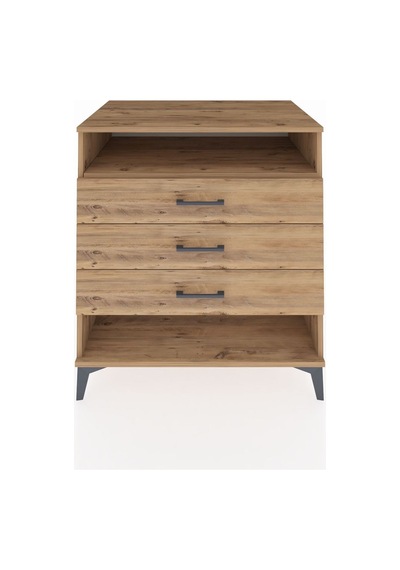 Kronos Şifonyer Tek Raflı 3 Çekmeceli 88x59x96 Çam-çam Çam