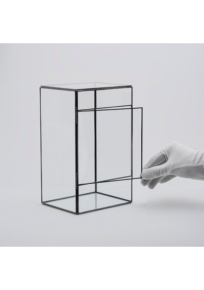 25x15x12cm Siyah Geometrik Teraryum Cam Fanus Takı Aksesuar Çikolata Kutusu Diğer
