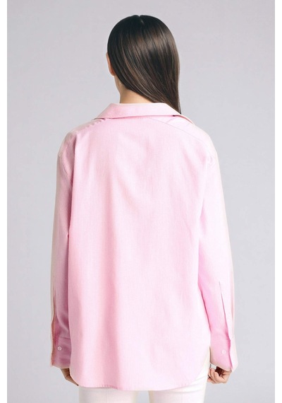 Defacto Oversıze Çizgili Oxford Gömlek G9806ax26sppn666 Pembe-pn666