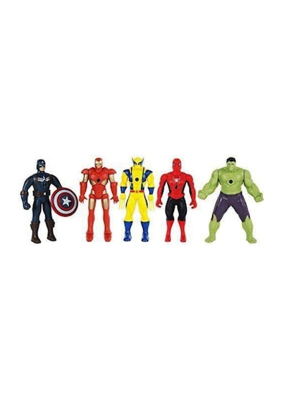 Avengers Süper Kahramanlar Spiderman Ironman Projektörlü 5 Li Figür Set Avengers