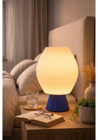 Neolab Lumina Fluted Masa Lambası Beyaz - Lacivert Çok Renkli