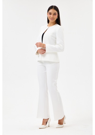 Velnara Moda Kırık Beyaz Klasik Kadın Takım Elbise-sıfır Yaka Ceket & İspanyol Paça Pantolon Kırık Beyaz - 927017052 Kırık Beyaz Velnara Moda Kırık Beyaz Klasik Kadın Takım Elbise-sıfır Yaka Ceket & İspanyol Paça Pantolon Kırık Beyaz - 927017052 Kırık Beyaz