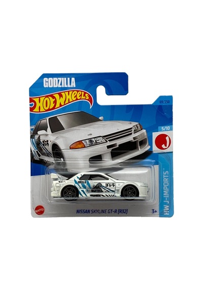 Hot Wheels Nissan Skyline Gt-r R32 Godzilla - Hw J-ımports Beyaz 1/64 Diecast Model Araba Çok Renkli