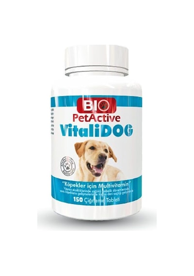 Bio Petactive Vitalidog Multivitamin Yavru Ve Yetişkin Köpek Vitamini 150 Tablet 75 G