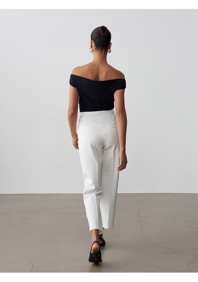 Dilvin 72660 Yırtmaçlı Paça Pantolon-beyaz Beyaz