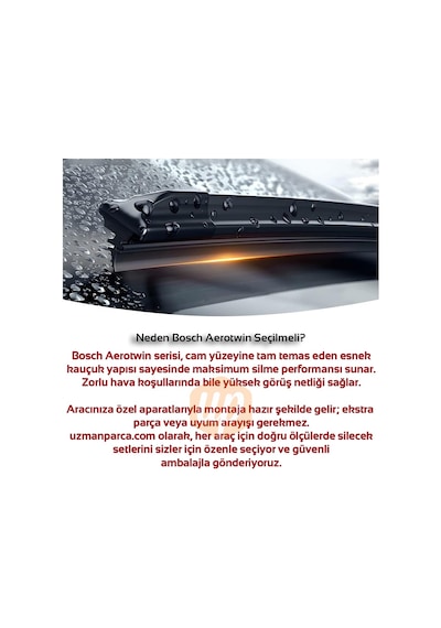 Toyota Corolla 2013-2018 Muz Tipi Aerotwin Ön Silecek Takımı Bosch