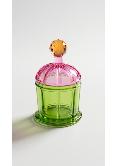 Lumi Kapaklı Kristal Obje-rose Green