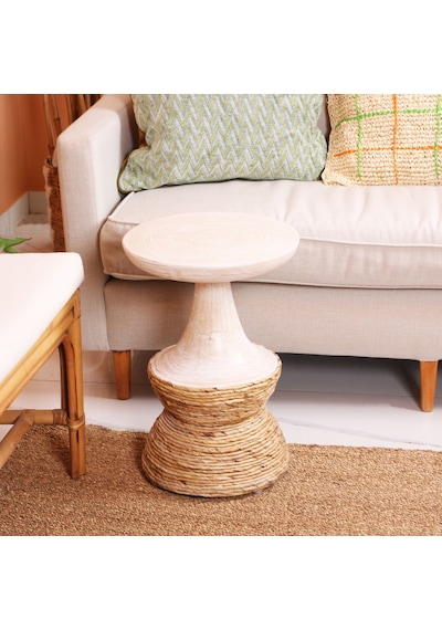 Minato El Yapımı Muz Lifi Ve Mungur Sehpa 35x50 Cm Naturel