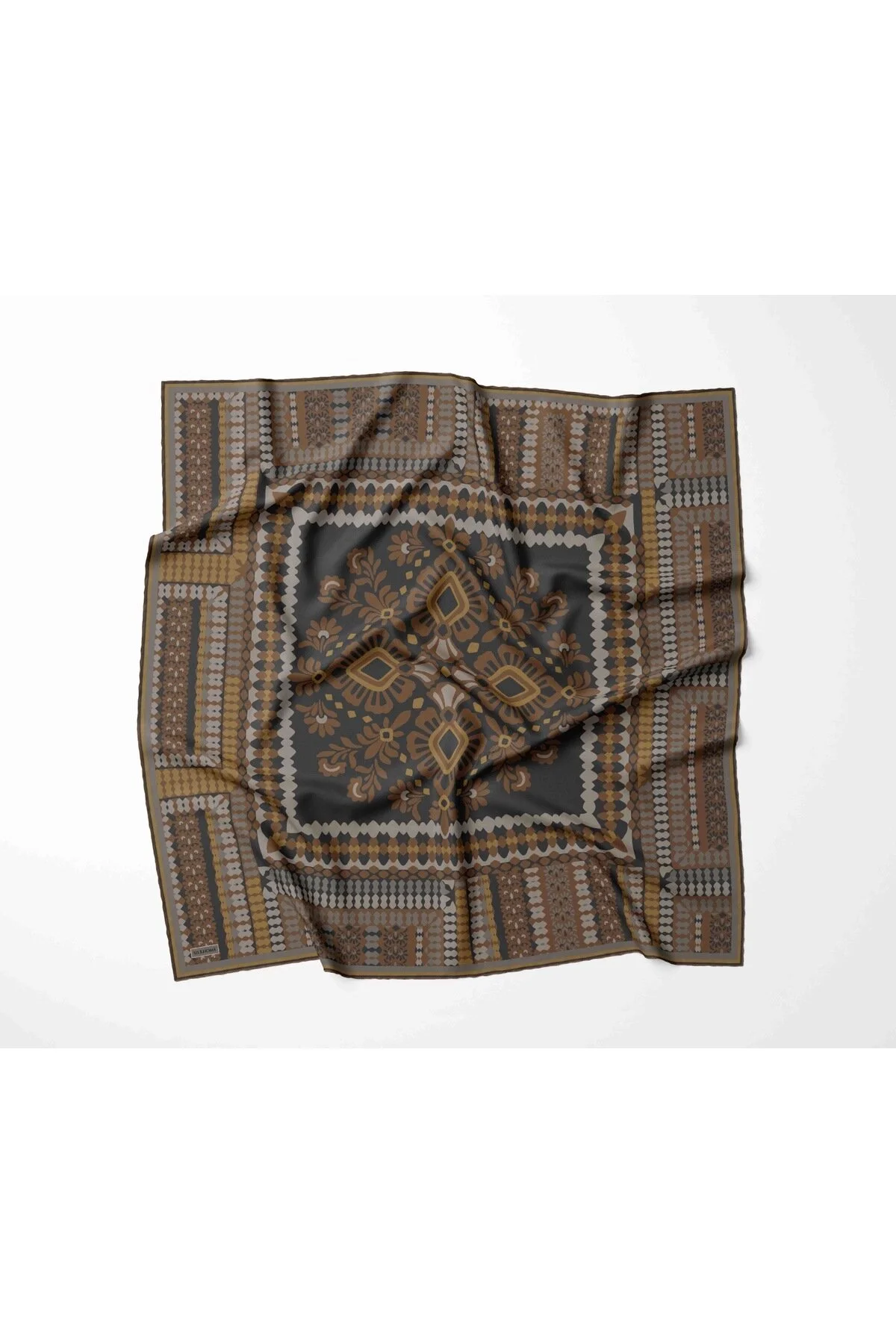 Silk Home Soft Eşarp Hardal Gri Çok Renkli