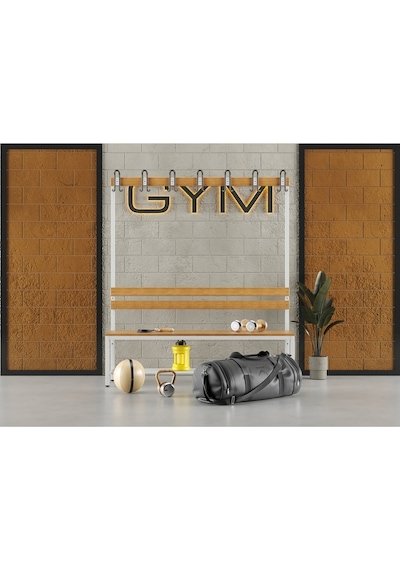 Ayakkabılıksız 4 Ayaklı Tek Taraflı Bank, Kanca Şeritli Bank, 7 Kanca, 150x43x170 Cm, Spor Bankı