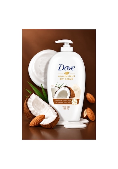 Dove Hindistan Cevizi Yağı Ve Badem Sütü Özü Sıvı Sabun 450ml X PKT.DOVE.033 Diğer