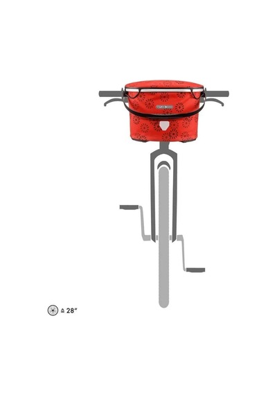 Ortlieb F79802 Up-Town City Gidon Çantası 17.5L Kırmızı-Çiçek Desen