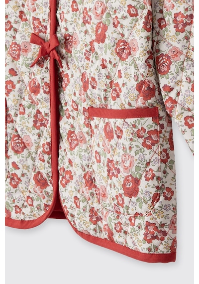 Panço Liberty Kumaş Çiçek Desenli Kız Çocuk Ceket Kırmızı