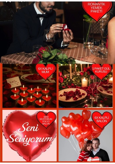 Kalpli Balon Mum Romantik Sevgliler Günü Süsleri Tüm Yaşlar