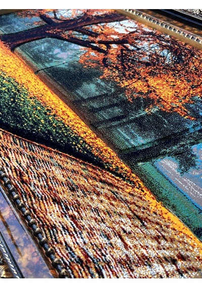 Kayıp Mevsimin Hikayesi Adlı İran Tebriz Halı Tablo 123x73cm - Duvar Halı Kilim Tablo