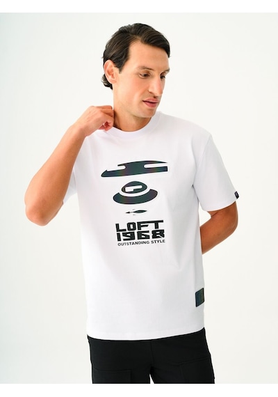 LOFT Loose Fit Erkek Tshirt K.kol Lf2036407 Q1.v1 Beyaz