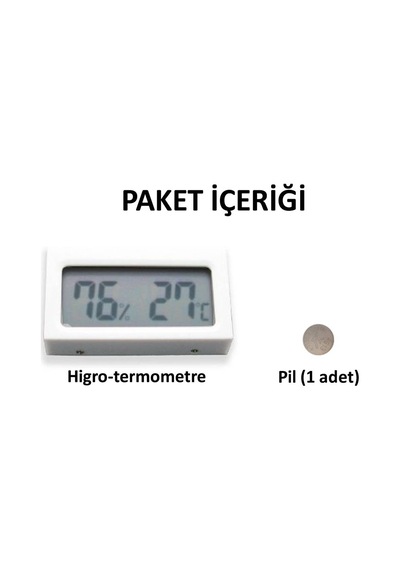 Aek-tech Dijital Nem Ölçer Termometre beyaz N11.417