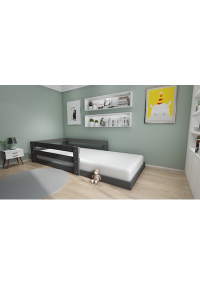 Herseycik Ninnimo Montessori 90X190 Yatak Uyumlu Karyola Y16-4 Antrasit