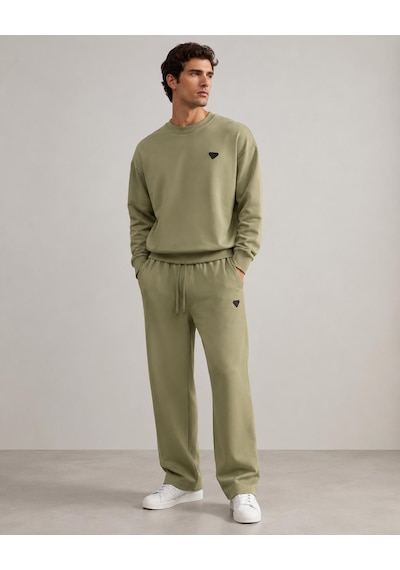 Stormwear Erkek Oversize Bisiklet Yaka Sweatshirt Bol Paça Eşofman Takımı - Yumuşak Doku Wide Leg İkili Takım Açık Haki Stormwear Erkek Oversize Bisiklet Yaka Sweatshirt Bol Paça Eşofman Takımı - Yumuşak Doku Wide Leg İkili Takım Açık Haki
