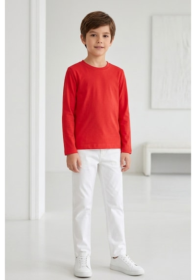 Kiagu Erkek Çocuk Uzun Kollu Basic Düz Tişört %100 Pamuk Bisiklet Yaka T-shirt 2-13 Yaş Kırmızı Kiagu Erkek Çocuk Uzun Kollu Basic Düz Tişört %100 Pamuk Bisiklet Yaka T-shirt 2-13 Yaş Kırmızı
