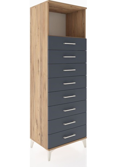 Hyperion Dolap Tek Raflı 8 Çekmeceli 60x44x182 Çam-antrasit Çam Hyperion Dolap Tek Raflı 8 Çekmeceli 60x44x182 Çam-antrasit Çam