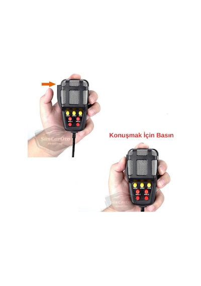 Her Araca Uyumlu  7 Sesli Güçlü Siren Korna Mikrofonlu Megafonlu 12v Polis Sireni 100w