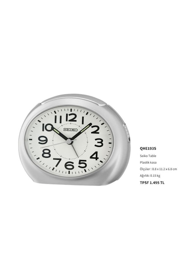 Seiko Clocks Qhe193s Alarmlı Sessiz Akar Saniyeli Uyku Modlu Masa Saati Çok Renkli