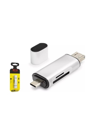 Hadron Hdx7053 Type-c Otg Kart Okuyucu & Usb Hub - Sd/microsd Gri