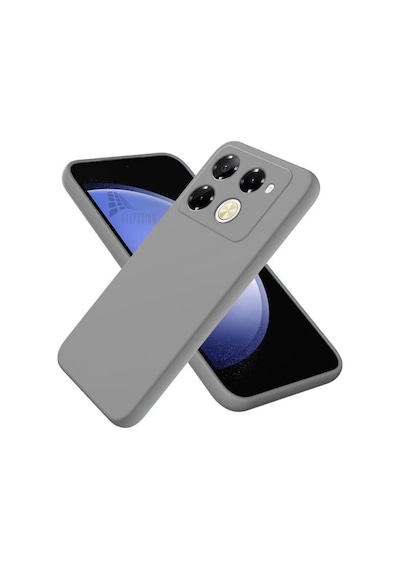 Infinix Note 40 Pro Uyumlu Silikon Kılıf - Kamera Korumalı Esnek Pastel Renk Kapak - Gri