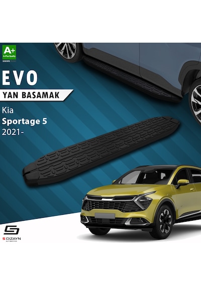 S-dizayn Kia Sportage 5 Evo Siyah Yan Basamak 173 Cm 2021 Üzeri