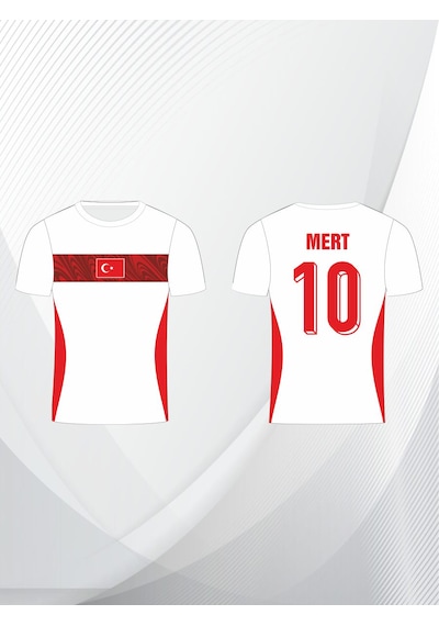 Sportech Yeni Türkiye Forması Tek Üst Tek Kelime Isim Ve Numara Yazılır K2026 Beyaz - Kırmızı