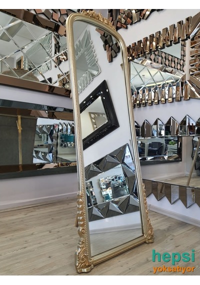 Matmazel Model Platin Altın Renk Varaklı Ayaklı Boy Aynası