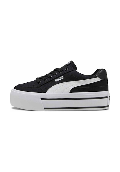 Puma Court Classic Vulc Platform Siyah Beyaz Kadın Ayakkabı-402329 Siyah