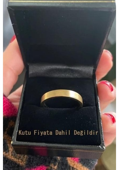 Takı Dükkanı 4 MM Mat Düz Çelik Alyans Yüzük Cl35 001