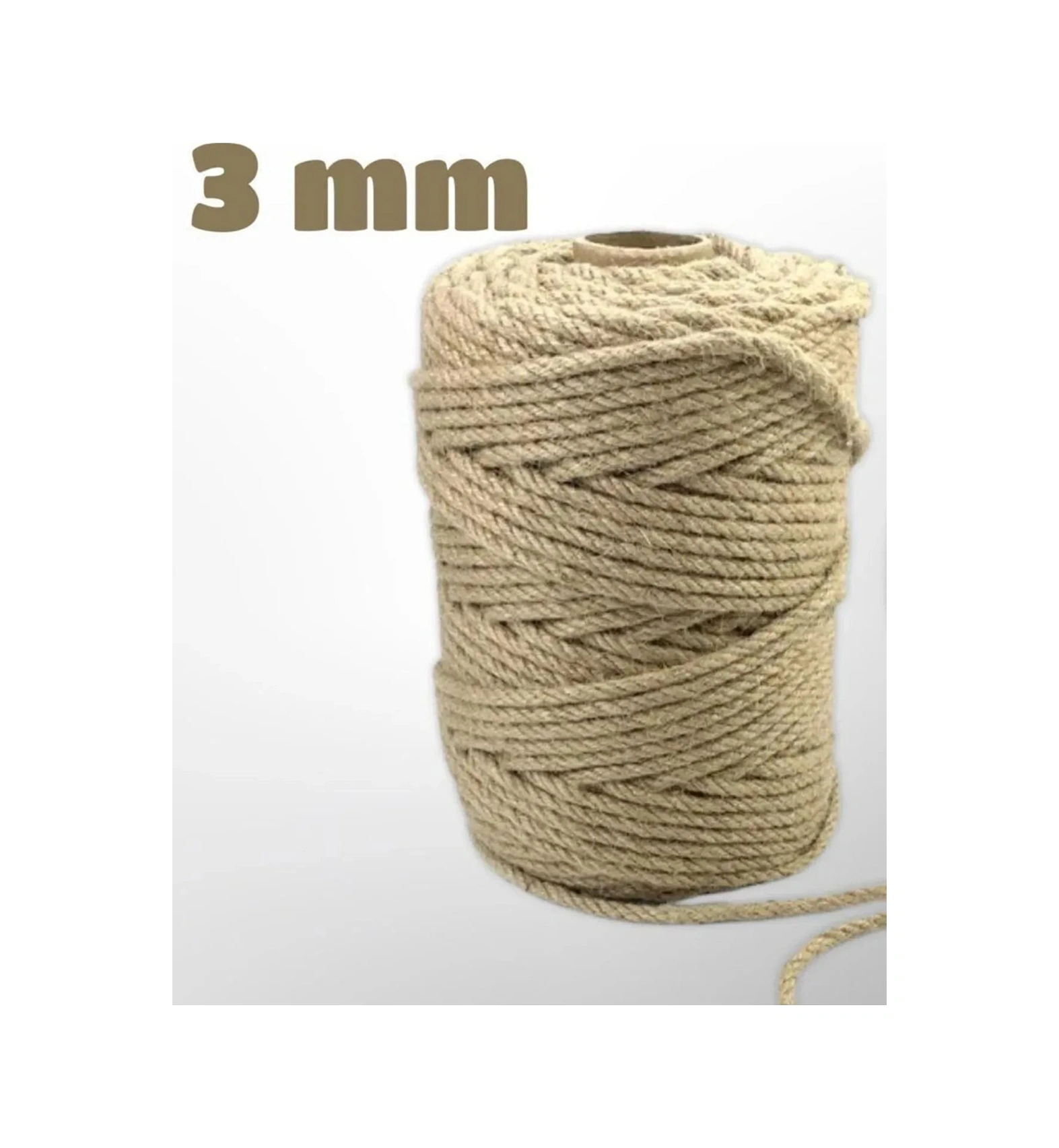 Nev Hasır Ip 3mm 3 Metre Jüt Halat Kendir Doğal Ip 3 Milim Kalınlık 3 Metre Uzunluk